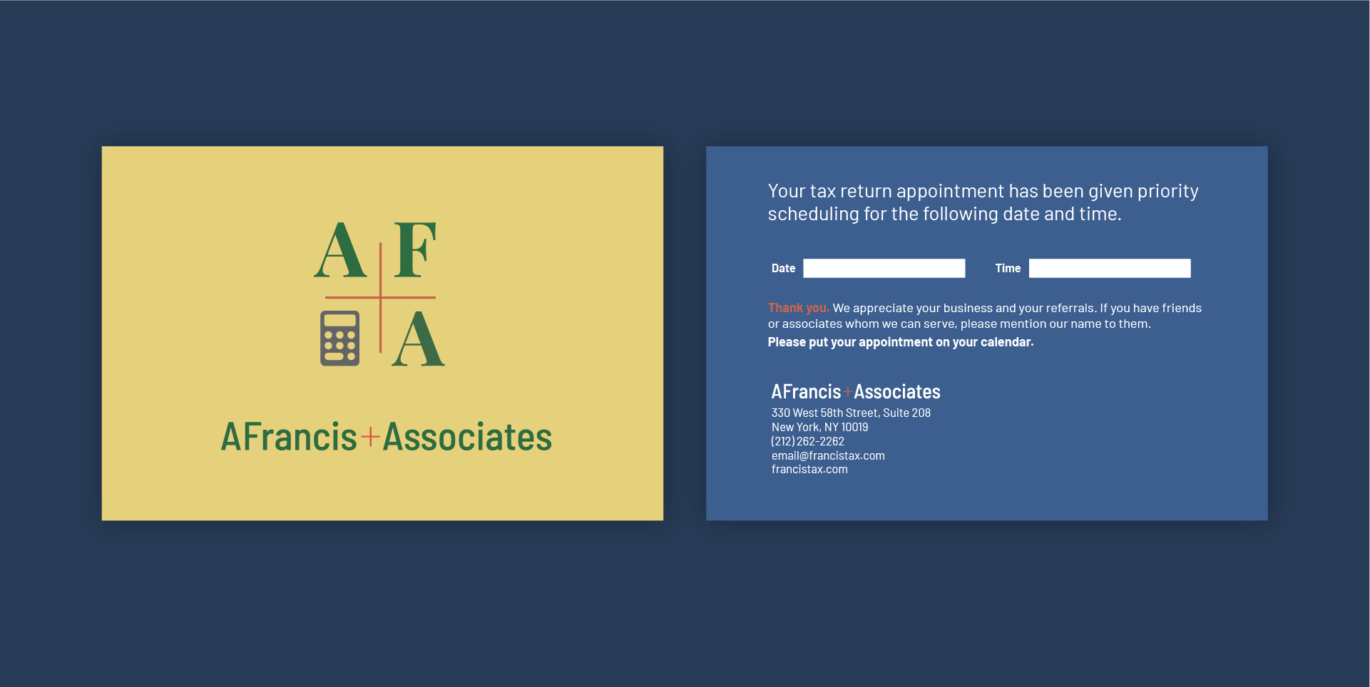 A. Francis + Associates, Bounce makes accounting firm look cool, Bounce Marketing & Consulting, case studies, work