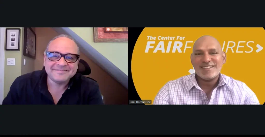 Emil Ramnarine of Center for Fair Futures with George Rosales of BOUNCE during their Workforce Voices interview